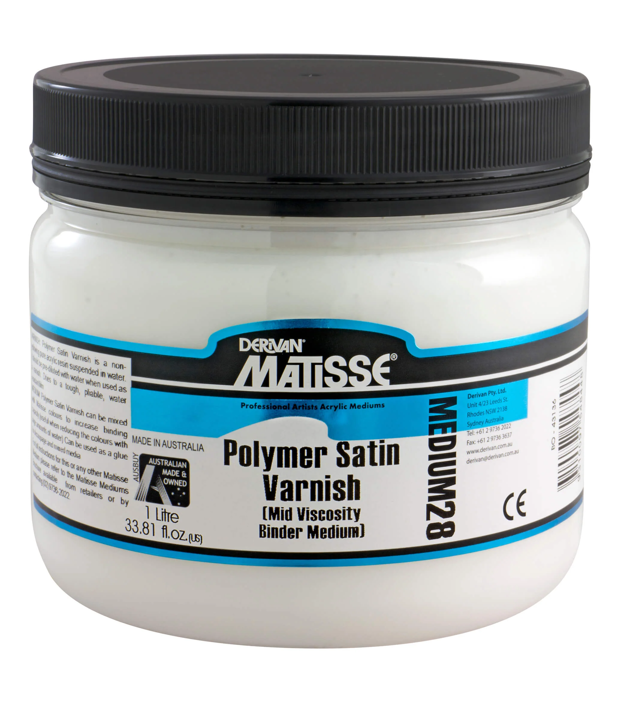 Matisse Acrylic Medium MM28 Polymer Satin Varnish - Image 2