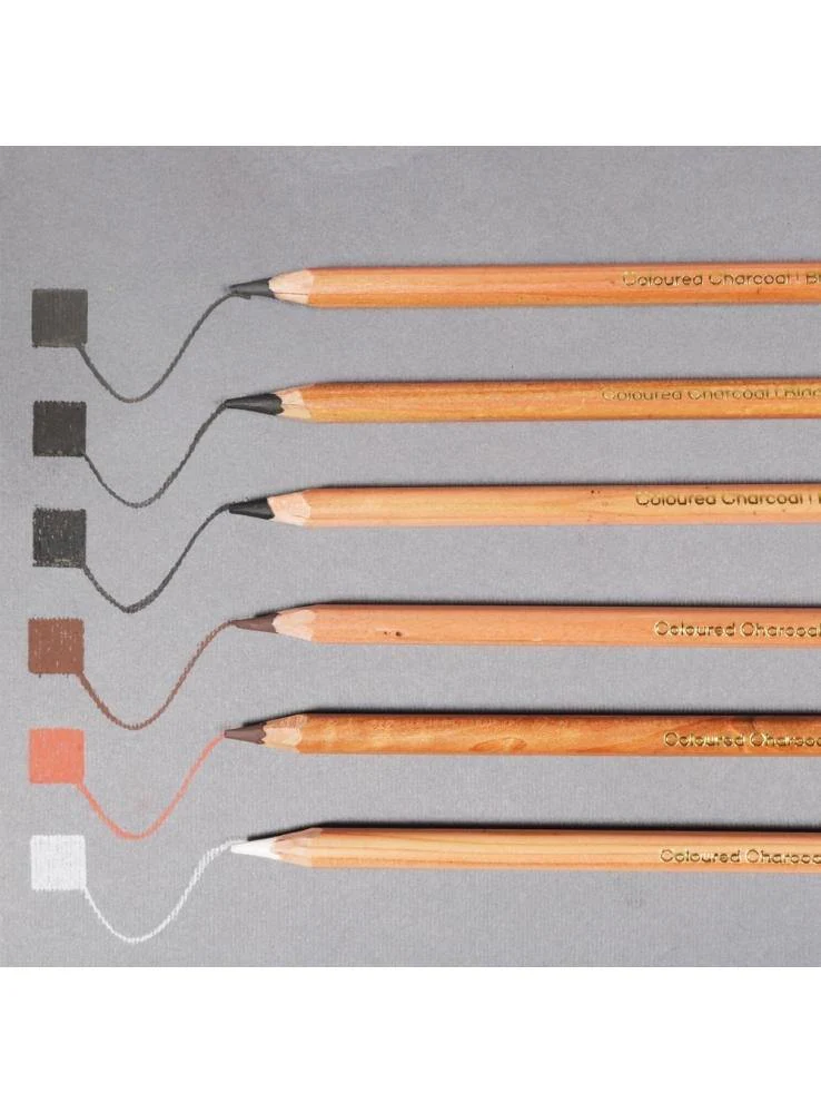 Mont Marte Signature Coloured Charcoal Pencils 12 Pieces - Image 4