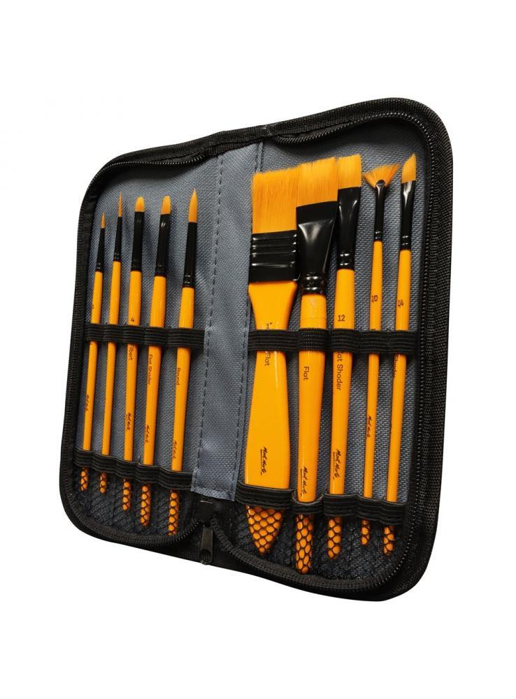 Mont Marte Signature Taklon Brush Set in Wallet 11pce - Acrylic - Image 3