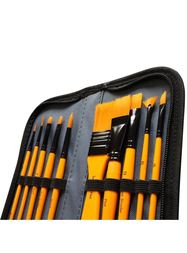 Mont Marte Signature Taklon Brush Set in Wallet 11pce - Acrylic - Image 4