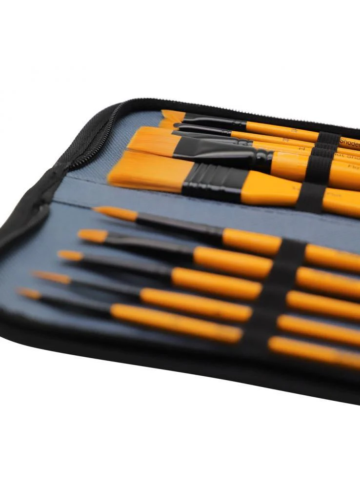 Mont Marte Signature Taklon Brush Set in Wallet 11pce - Acrylic - Image 6