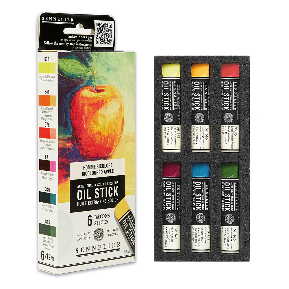 Sennelier Artists' Mini Oil Paint Sticks Set of 6 x 12ml - Image 4