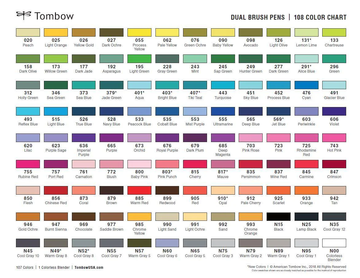 Tombow Artists' Dual Brush Pen (Markers) Individual - NEW COLOURS - Image 3